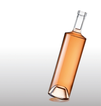 Extra-white flint glass Feng Wine model filled with Rosé wine