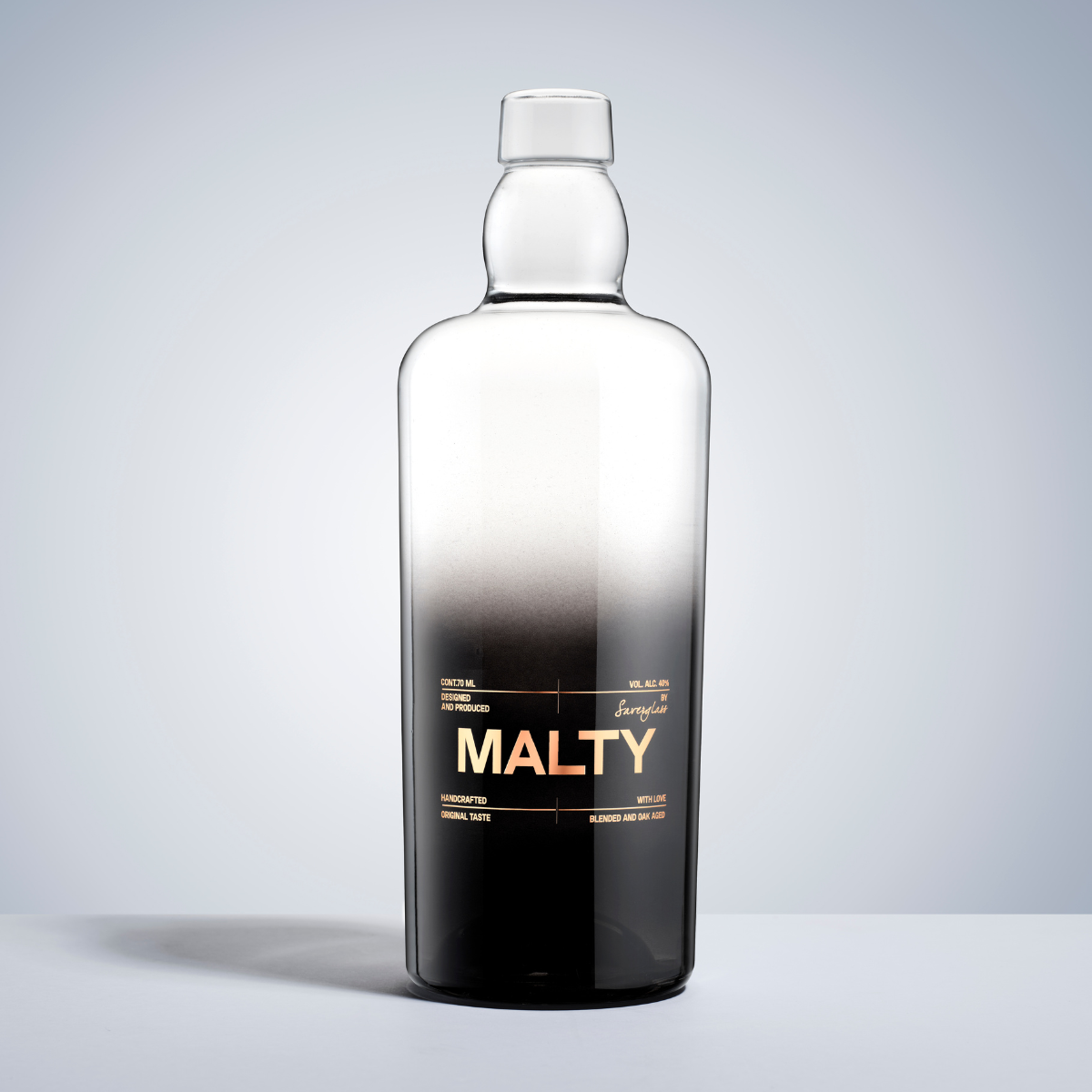 MALTY, glossy gradient coating and hot stamping  | Saverglass©