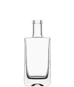 Carafe en verre rectangulaire SUPREME 70 cl, verre extra-blanc, bague plate, vue de face,idéale spiritueux.