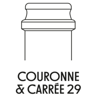 Schéma de la bague 'Couronne & Carrée 29' pour une bouteille de vin effervescent