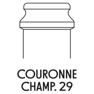 Crown 29' Champagne bottle finish Diagram of the 'Crown 29' neck finish for Champagne bottles, designed for a crown cap.