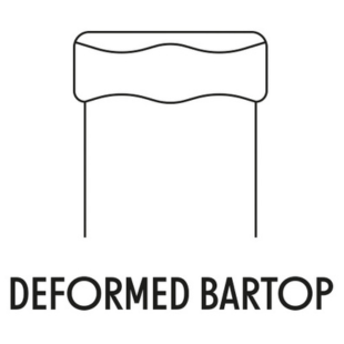 Ilustración técnica de la boca 'Plana Deformada', diseñada para un tapón de cabeza.
