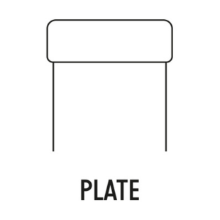 Plate finish for spirit bottle Diagram of a plate finish for a spirit bottle.