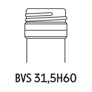 Bague BVS 31,5H60 Schéma de la bague à vis pour bouteille de vin, modèle BVS 31,5H60.