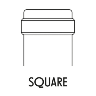 Square finish Diagram of a Square type wine bottle finish.