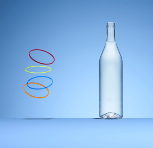Clear lightweight glass bottle Cognacaise Eco for Cognac and premium Brandy packaging