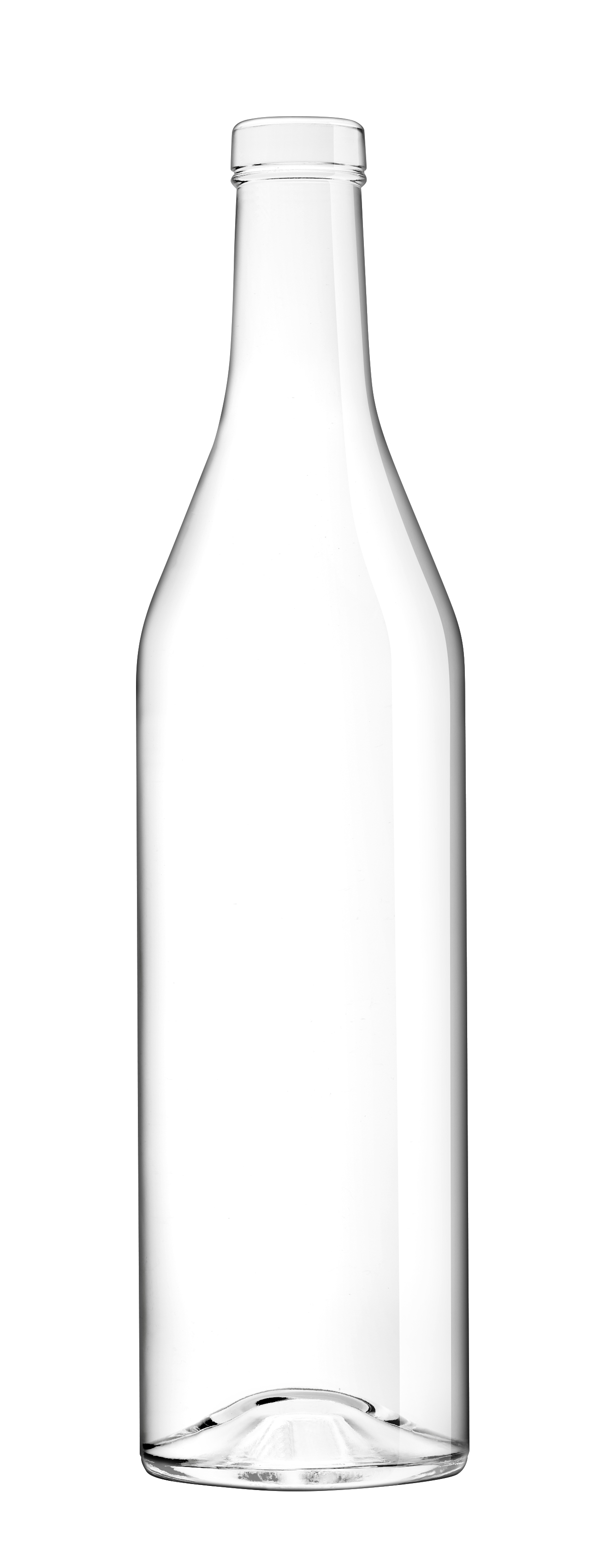 Clear Cognacaise Eco 700ml glass bottle by Saverglass, perfect for spirits.