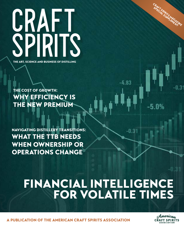 Craft Spirits Magazine Special Edition 2026 Cover.  The edition focus on the 2026 Financial Intelligence Report. A series of articles with expert commentary from Saverglass on strategies to save money through order and delivery coopetition